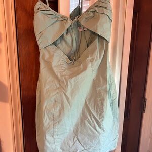 Light Blue Short Sleeve Dress